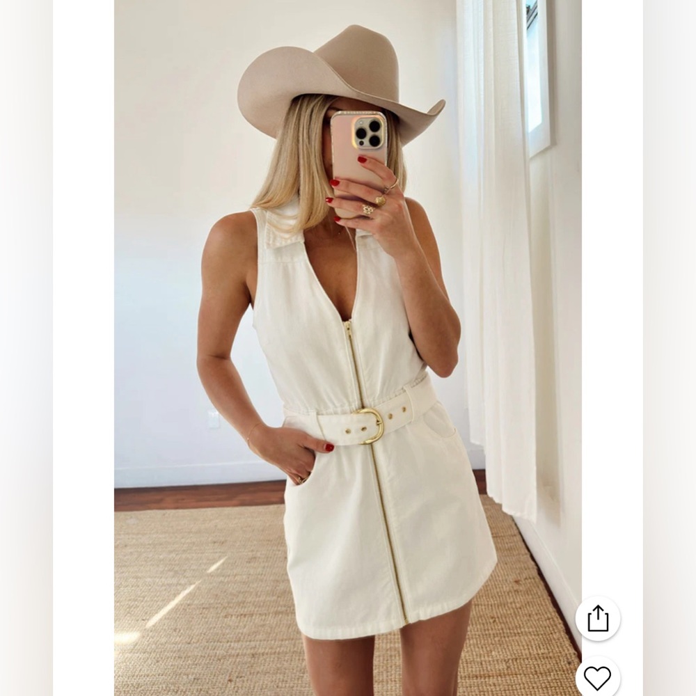 Show Me Your Mumu Oxford Tank Dress-white denim. Only worn once!